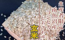 【新米予約・令和6年産】定期便３ヶ月：玄米２Kg 生産者限定 南魚沼しおざわ産コシヒカリ