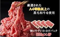 【A4～A5等級】小分けで便利！ おおいた和牛 切り落とし 1kg (250g×4P)_2436R