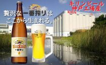 【定期便　3ヶ月間　毎月1セット】キリン神戸工場産　一番搾り生ビール　大瓶12本セット 神戸市 お酒 ビール ギフト