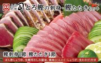 ＜お中元＞ 土佐料理司 一本釣り とろ鰹の刺身・鰹たたきセット