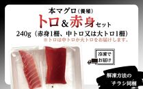 プレミア和歌山認証品 本マグロ（養殖）トロ＆赤身セット　240g