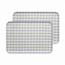 【ブルー2枚組】ST&nbsp;ランチョン&nbsp;トレー&nbsp;L&nbsp;39cm&nbsp;ミルキー&nbsp;チェック&nbsp;タツクラフト&nbsp;【Tk97】