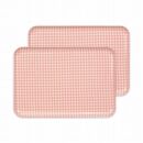 【ピンク2枚組】ST&nbsp;ランチョン&nbsp;トレー&nbsp;L&nbsp;39cm&nbsp;チェック&nbsp;タツクラフト&nbsp;【Tk109】