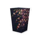 蒔絵調&nbsp;ダストボックス&nbsp;M角&nbsp;6.7L&nbsp;桜ブラック&nbsp;タツクラフト&nbsp;【Tk139】