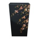 蒔絵調&nbsp;ダストボックス&nbsp;M角&nbsp;6.7L&nbsp;桜ブラック&nbsp;タツクラフト&nbsp;【Tk139】