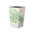 蒔絵調&nbsp;ダストボックス&nbsp;M角&nbsp;6.7L&nbsp;紫陽花ホワイト&nbsp;タツクラフト&nbsp;【Tk142】