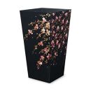 蒔絵調&nbsp;ダストボックス&nbsp;L角&nbsp;9.5L&nbsp;桜ブラック&nbsp;タツクラフト&nbsp;【Tk143】