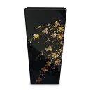 蒔絵調&nbsp;ダストボックス&nbsp;L角&nbsp;9.5L&nbsp;桜ブラック&nbsp;タツクラフト&nbsp;【Tk143】