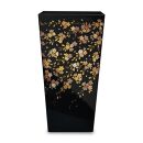 蒔絵調&nbsp;ダストボックス&nbsp;L角&nbsp;9.5L&nbsp;桜ブラック&nbsp;タツクラフト&nbsp;【Tk143】