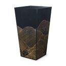 蒔絵調&nbsp;ダストボックス&nbsp;L角&nbsp;9.5L&nbsp;波ブラック&nbsp;タツクラフト&nbsp;【Tk149】