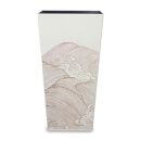 蒔絵調&nbsp;ダストボックス&nbsp;L角&nbsp;9.5L&nbsp;波ホワイト&nbsp;タツクラフト&nbsp;【Tk150】