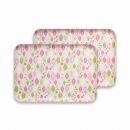 友禅染和紙&nbsp;トレー&nbsp;M&nbsp;33cm&nbsp;2枚セット&nbsp;スプリング&nbsp;リーフ&nbsp;ピンク&nbsp;タツクラフト&nbsp;【Tk294】