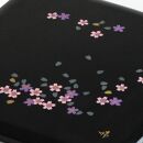 重箱 仕切り付き 重箱 オシャレ 重箱 おしゃれ 正月【24cm】二段 四角 黒 桜 シール中蓋付き