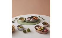 SUCSUCギフトセット4pcs&nbsp;GR（仕切りプレート、ミニボウル、トレイ、カトラリーセット（スプーン＆フォーク））