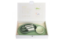 SUCSUCギフトセット4pcs&nbsp;GR（仕切りプレート、ミニボウル、トレイ、カトラリーセット（スプーン＆フォーク））