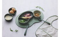 SUCSUCギフトセット4pcs&nbsp;GR（仕切りプレート、ミニボウル、トレイ、カトラリーセット（スプーン＆フォーク））