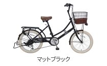 ヱビス自転車 フィデース206CST 20インチ小径自転車 シマノ製外装6段変速（レトロ感 シマノ製ローラーブレーキ LEDオートライト ）【マットブラック】