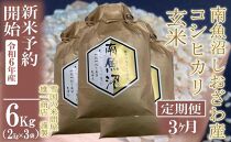 【新米予約・令和6年産】定期便3ヶ月：●玄米●6Kg 生産者限定 南魚沼しおざわ産コシヒカリ