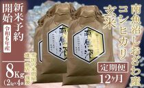 【新米予約・令和6年産】定期便12ヶ月：●玄米●8Kg 生産者限定 南魚沼しおざわ産コシヒカリ