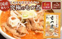 【定期便６カ月】国産豚もつ使用！とろけるほど柔らかい究極のもつ煮  500g×2袋