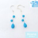 【Turquoise】ボール＆ドロップチェーンピアス