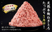 天然本鮪&nbsp;ねぎとろ&nbsp;計1kg：100g&nbsp;10パックセット【静岡市清水】冷凍&nbsp;&nbsp;マグロ&nbsp;&nbsp;たたき&nbsp;ネギトロ丼&nbsp;手巻き寿司&nbsp;小分け&nbsp;即席&nbsp;海の幸&nbsp;【配送不可：離島】◇