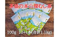 【茶娘の深むし茶】静岡市産深むし茶100g『10+1本』合計1.1kg