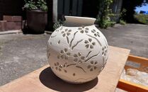 【限定一点物】ランプシェイド（桜）＜陶工房　游山＞