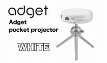 PJ22【Adget Pocket Projector White】 アジェットポケットプロジェクター　 Netflix対応 モバイルプロジェクター 小型 家庭用 天井投影 一人暮らし Android OS  4,500mAhバッテリー 搭載 日本ブランド【ホワイト】