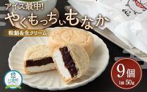 【ギフト用】アイス最中！やくもっちぃもなか(粒あん＆生クリーム) 9個入 【 もなか モナカ 最中 アイス 和菓子 菓子 おかし 食品 人気 おすすめ グルメ お取り寄せ 送料無料   】