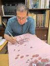 兼六園菊桜　手描加賀友禅染　訪問着「かすみ」