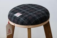 ハイスツール 【ブラック＆グレーチェック】HARRIS TWEED（ハリスツイード）家具