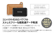 PUレザーポーチ付き&nbsp;ポータブルSSD　1TB