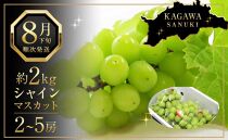 先行予約 シャインマスカット 2kg(2～5房)【ぶどう マスカット ブドウ 香川県産 数量限定】