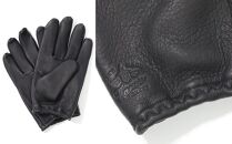 LAMP GLOVES -UTILITY GLOVE SHORTY-(カラー：ブラック／サイズ：S)【革手袋 レザー グローブ 鹿革 メンズ レディース Lamp gloves ランプグローブス ショート ドライビンググローブ バイカー ファッション 手袋 香川県 さぬき市】