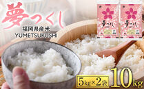 【令和6年産】 福岡県産 夢つくし 10kg セット ( 5kg×2袋 )【米 お米 精米 ブランド米 白米 ご飯 ごはん 夢つくし ライス 10ｷﾛ 10kg 備蓄米 便利 福岡県産 旬 おにぎり お弁当 食品 ふるさと納税 筑前町 福岡県 送料無料 DT001】