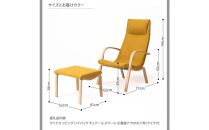 旭川家具 カンディハウス ライナスリビングハイバックチェア&スツール　北海道ナラWNF/ライクYE_04549