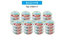 簡単・時短! まぐろツナ缶セット ヘルシーな水煮タイプ(70g×24缶)_計1680g