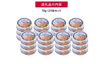 簡単・時短! まぐろツナ缶セット 定番の油漬タイプ(70g×24缶)_計1680g