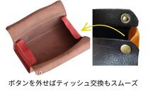 【革工房Japlish】お手入れ簡単な本革ティッシュケース【ブラック】お部屋に革の温もりをプラス＜福岡市の本革製品＞