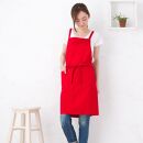シンプルクロスミドル丈&nbsp;エプロン（カラー：レッド）