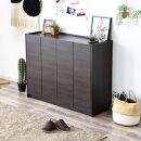 玄関収納&nbsp;多目的収納&nbsp;120&nbsp;ロータイプ&nbsp;ダークブラウン&nbsp;シューズボックス&nbsp;靴箱&nbsp;食器棚&nbsp;シンプル&nbsp;開き扉&nbsp;可動棚&nbsp;収納棚&nbsp;水洗い可能棚板&nbsp;耐水&nbsp;大川&nbsp;家具