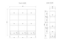 taupe&nbsp;シェルフ3列&nbsp;ハイタイプ&nbsp;(通常色カラーK-6116KN)