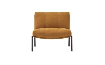 ラウンジチェア&nbsp;ISLE（フレームブラウン）LSE-MYL_04367　【マスタードイエロー】