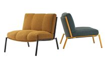 ラウンジチェア&nbsp;ISLE（フレームブラウン）LSE-MYL_04367　【マスタードイエロー】