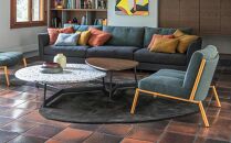 ラウンジチェア&nbsp;ISLE（フレームイエロー）LSE-TOR_04378　【オレンジ】