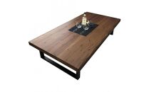 座卓&nbsp;ローテーブル&nbsp;150&nbsp;センターテーブル&nbsp;国産&nbsp;大きめ&nbsp;無垢材&nbsp;輝望&nbsp;ブラウン(アイアン2脚)