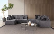 L字型ソファ向右シェーズロング&nbsp;SONA〈DUO〉幅214cm【arflexーアルフレックスー】_04435　【ダークブルー】