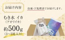 むき身あおりいか 約500g(3～5尾入り) 下処理済 冷凍 小分け【水イカ アオリイカ いか イカ イカ刺身 刺身 いかソーメン 天ぷら 香川県 さぬき市 讃岐 さぬき】