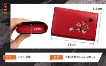 【デグナー】花山名刺ケース[W-130K]（レッド-京桜）［&nbsp;京都&nbsp;バイクギア&nbsp;ケース&nbsp;人気&nbsp;おすすめ&nbsp;革&nbsp;レザー&nbsp;ツーリング&nbsp;ライダー&nbsp;バイカー&nbsp;バイク&nbsp;ブランド&nbsp;メーカー&nbsp;ギア&nbsp;パーツ&nbsp;］